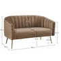 Kép 3/3 - Design kétszemélyes kanapé, barna Velvet szövet/gold króm-arany, BAGY