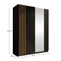 Kép 2/7 - Szekrény, 2D-150, fekete/artisan tölgy, BAJADERO TYP 1