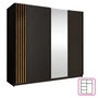 Kép 1/6 - Szekrény, 2D-200, fekete/artisan tölgy, BAJADERO TYP 2