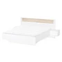 Kép 1/11 - Ágy + 2x éjjeliszekrény, fehér/artisan tölgy, 160x200, FLORENS