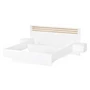 Kép 7/11 - Ágy + 2x éjjeliszekrény, fehér/artisan tölgy, 160x200, FLORENS